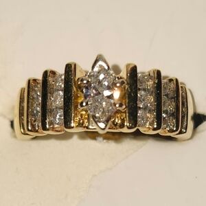 Elegant Gold and Silver Diamond Ring